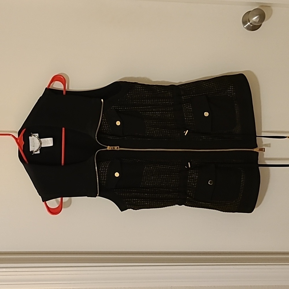 Cache Black and Gold Draw-string Vest